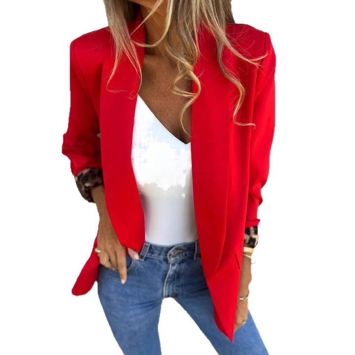 Damer elegant oversized blazer med leopardtryck-detaljer Mirla-Eva Jonsson