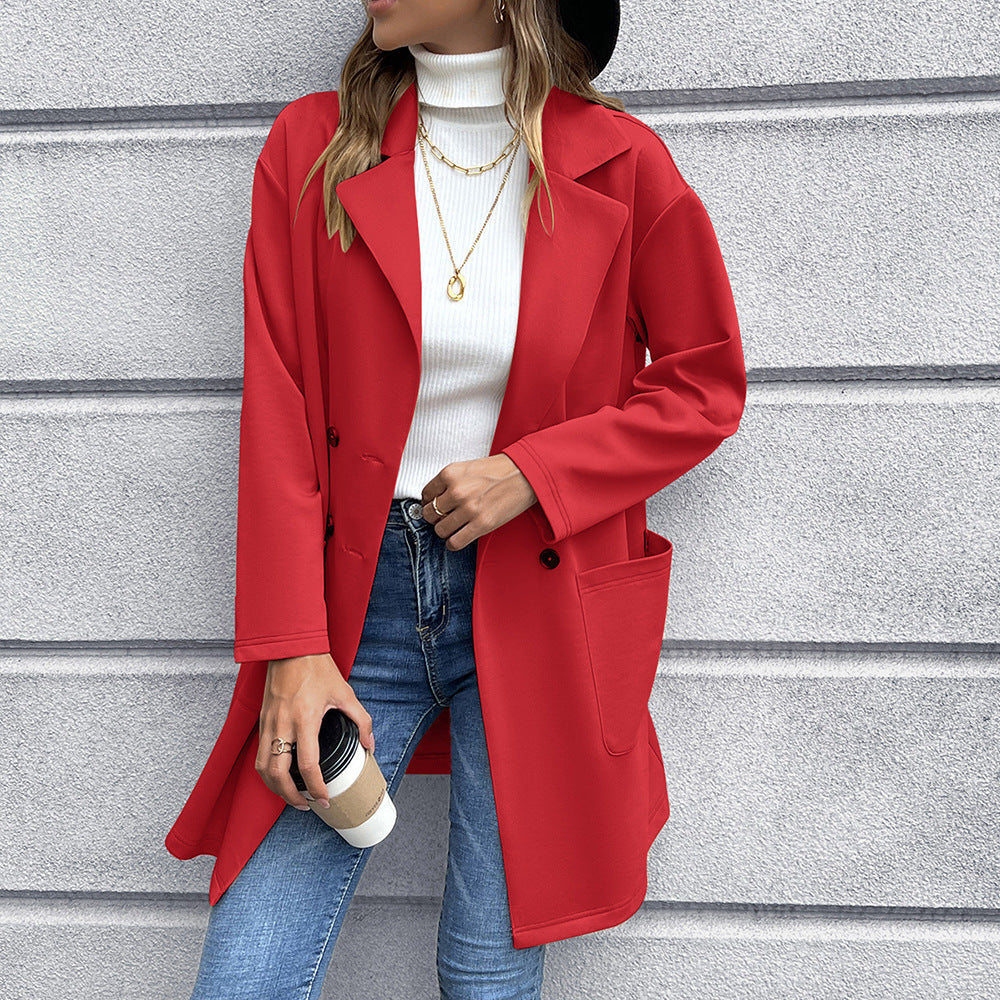 Damer elegant oversized-blazerjacka med dubbel knäppning och praktiska fickor Eva Jonsson-Eva Jonsson