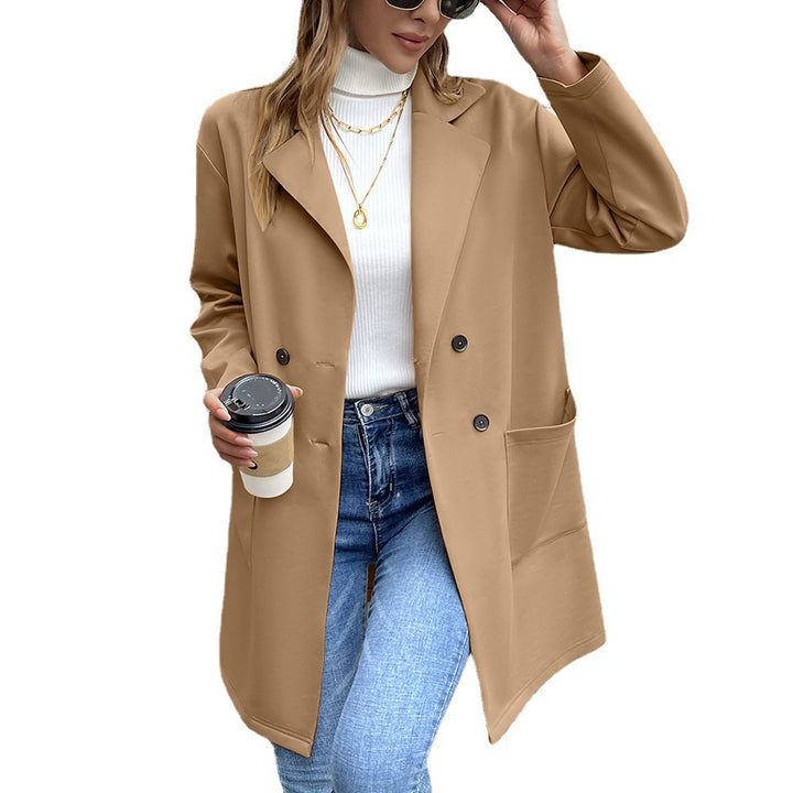 Damer elegant oversized-blazerjacka med dubbel knäppning och praktiska fickor Eva Jonsson-Eva Jonsson