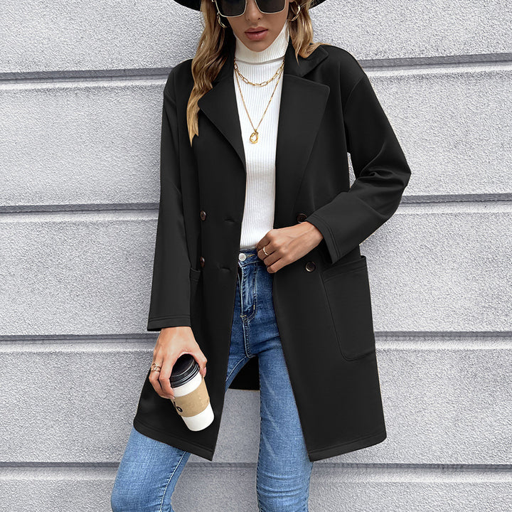 Damer elegant oversized-blazerjacka med dubbel knäppning och praktiska fickor Eva Jonsson-Eva Jonsson
