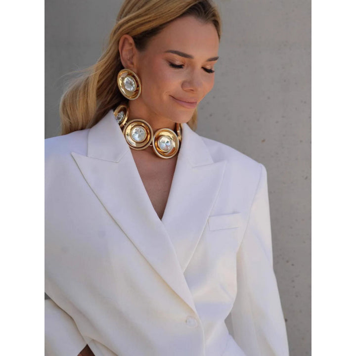 Damer elegant oversized blazerkavaj med midjebälte Mirla-Eva Jonsson