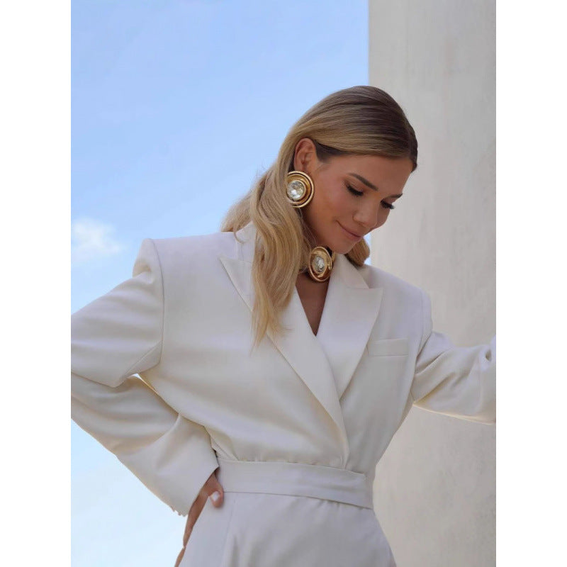 Damer elegant oversized blazerkavaj med midjebälte Mirla-Eva Jonsson