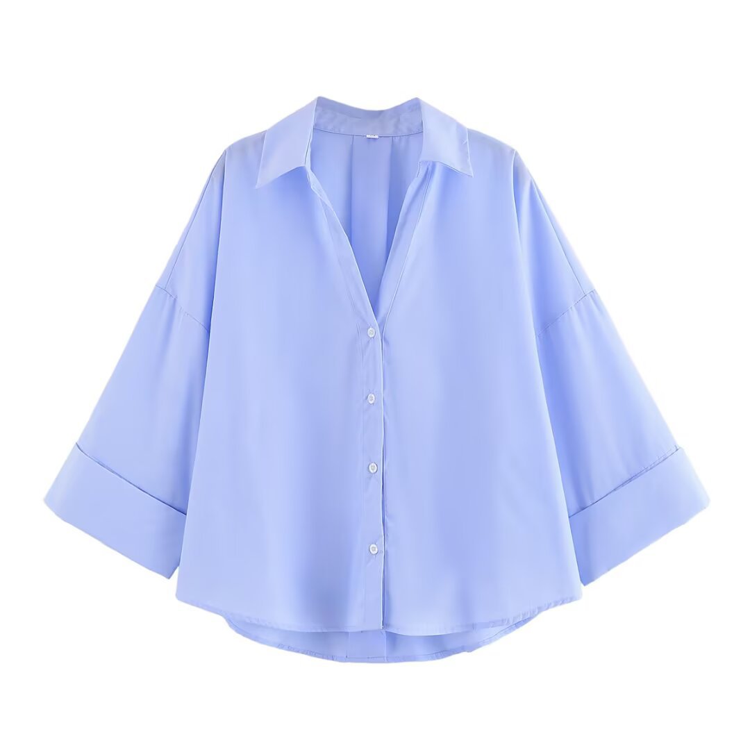 Damer elegant oversized blus med breda ärmar Mirla-Eva Jonsson
