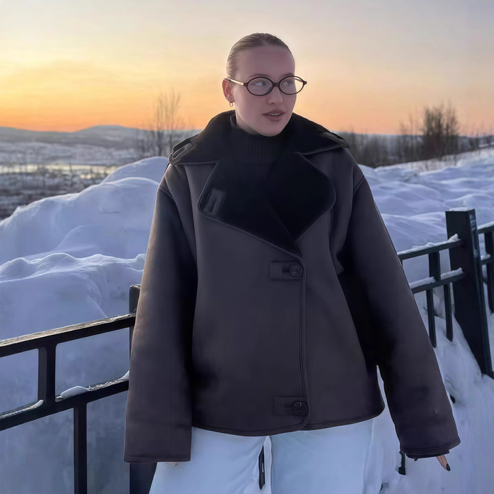 Damer elegant oversized-jacka med mjukt foder och raffinerad struktur Mirla-Eva Jonsson