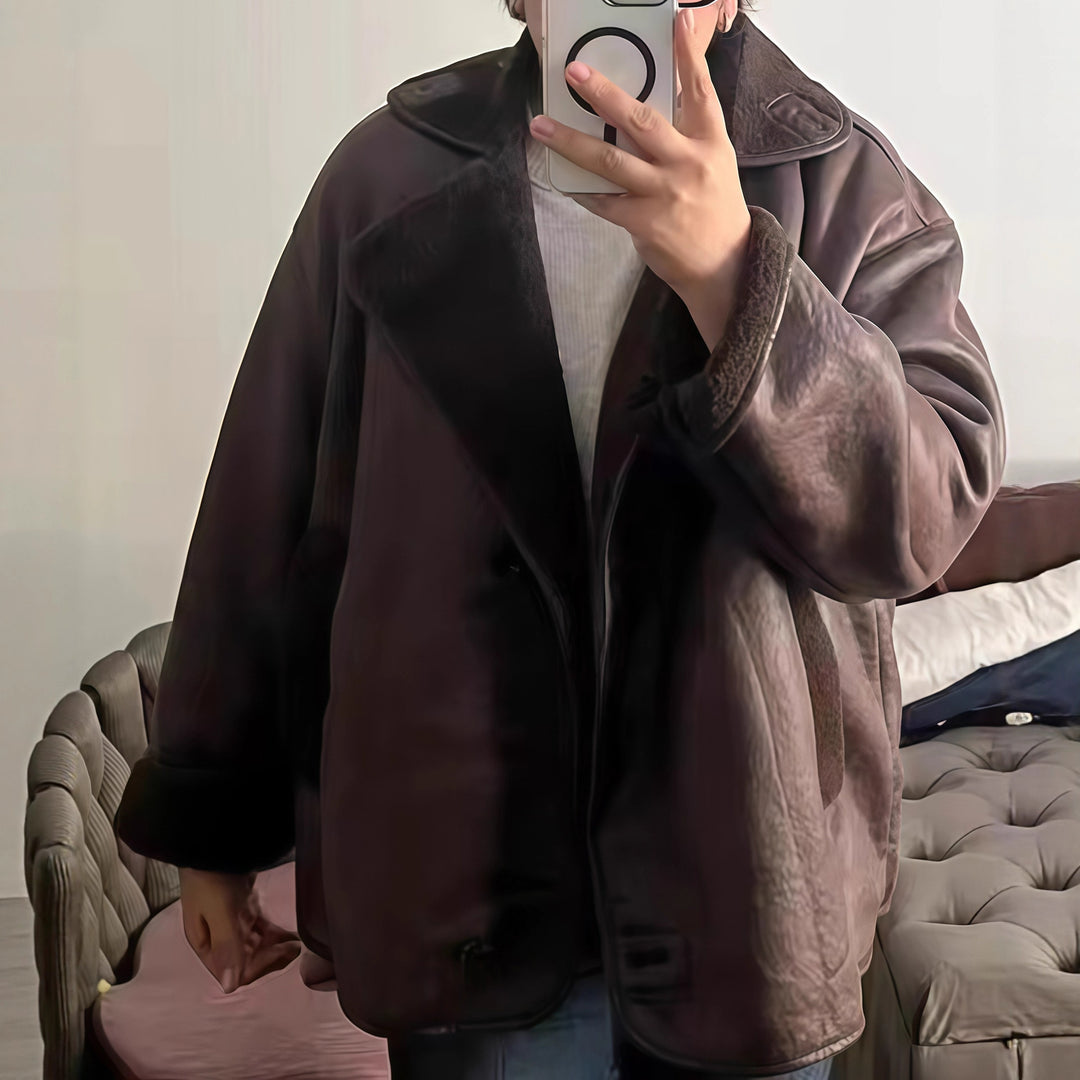 Damer elegant oversized-jacka med mjukt foder och raffinerad struktur Mirla-Eva Jonsson