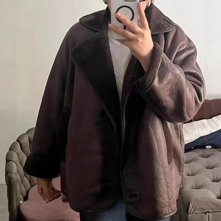 Damer elegant oversized-jacka med mjukt foder och raffinerad struktur Mirla-Eva Jonsson