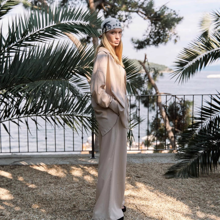 Damer elegant oversized skjorta och palazzo-byxor set Mirla-Eva Jonsson