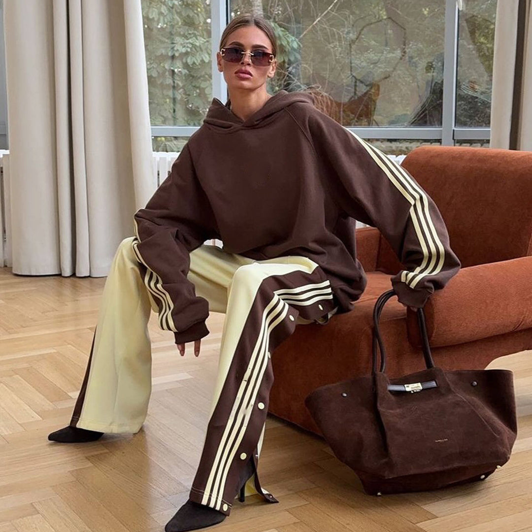 Damer elegant oversized sportjacka med kontrasterande ränder Mirla-Eva Jonsson