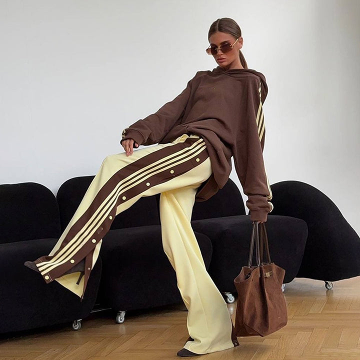 Damer elegant oversized sportjacka med kontrasterande ränder Mirla-Eva Jonsson
