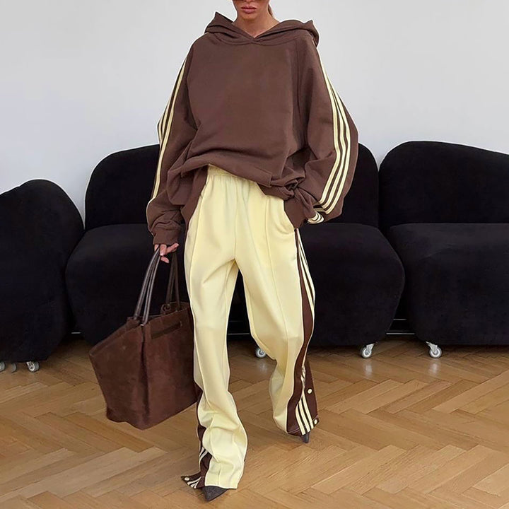 Damer elegant oversized sportjacka med kontrasterande ränder Mirla-Eva Jonsson
