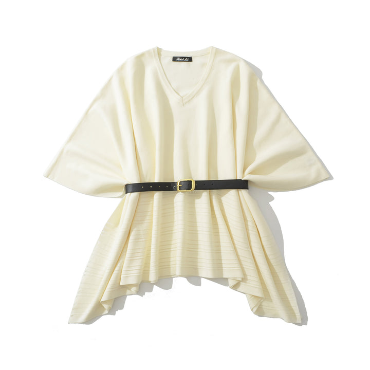 Damer elegant oversized tunika med V-ringning och midjebälte Mirla-Eva Jonsson