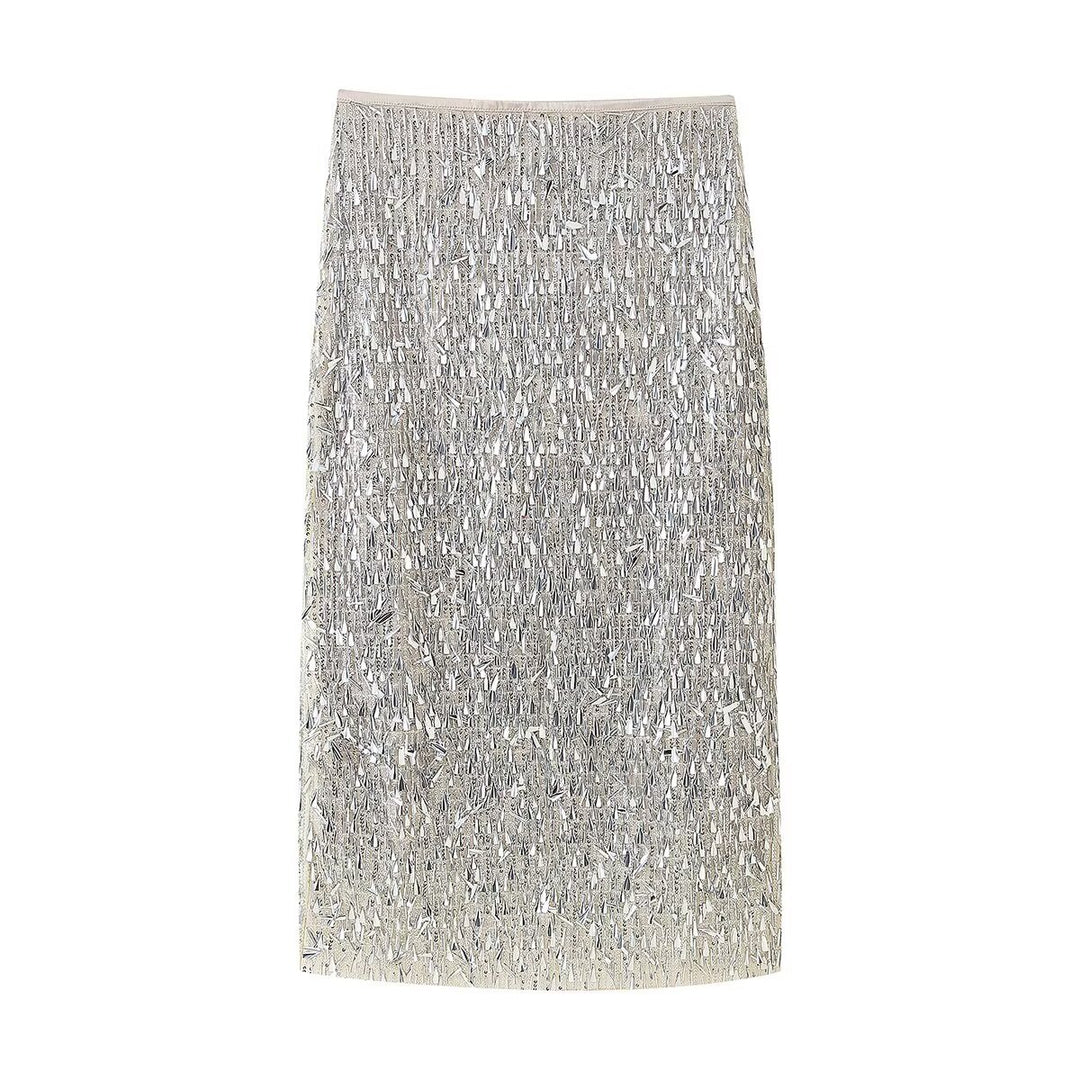 Damer elegant paljett midi kjol Mirla-Eva Jonsson