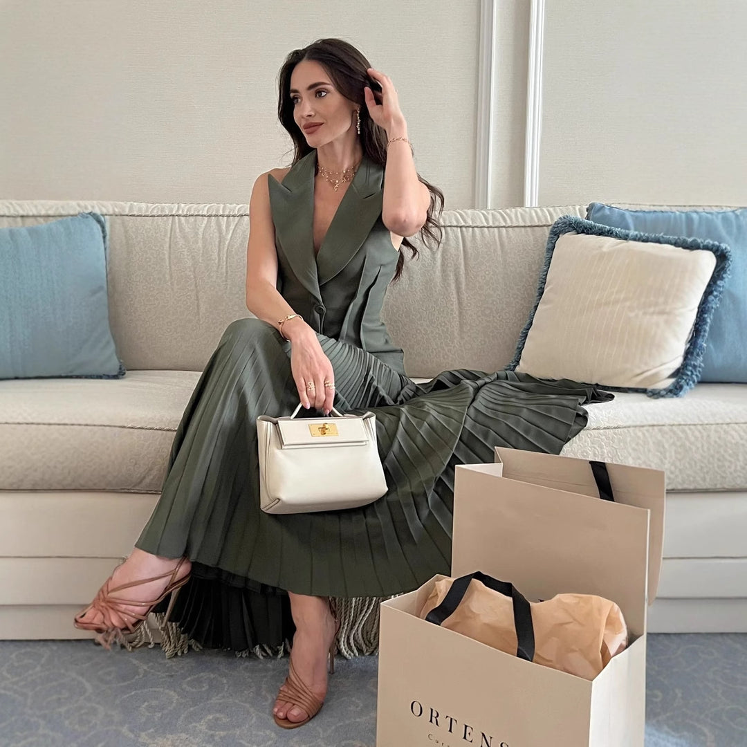 Damer elegant plisserad kjol med figurnära passform Mirla-Eva Jonsson