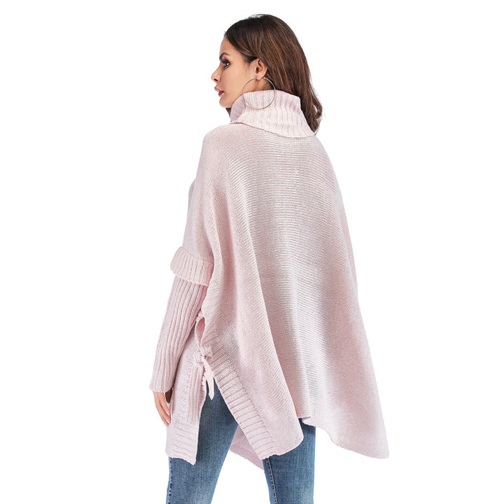 Damer elegant poncho med hög krage och slipad design Mirla-Eva Jonsson