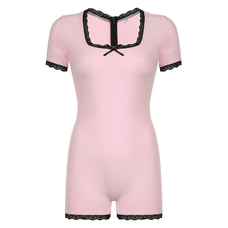 Damer elegant pyjamas jumpsuit med spetsdetaljer Mirla-Eva Jonsson