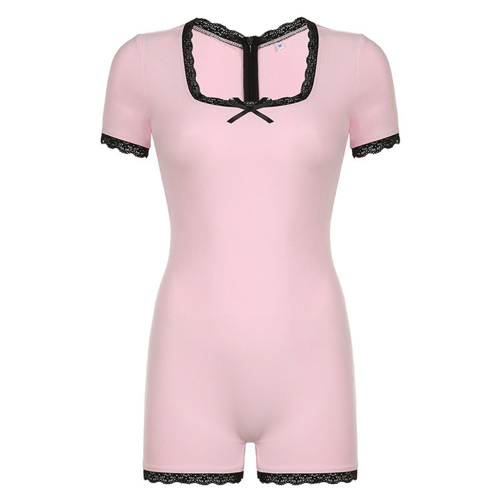 Damer elegant pyjamas jumpsuit med spetsdetaljer Mirla-Eva Jonsson