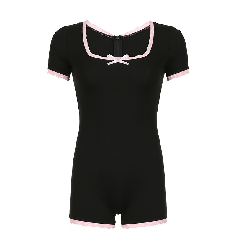 Damer elegant pyjamas jumpsuit med spetsdetaljer Mirla-Eva Jonsson