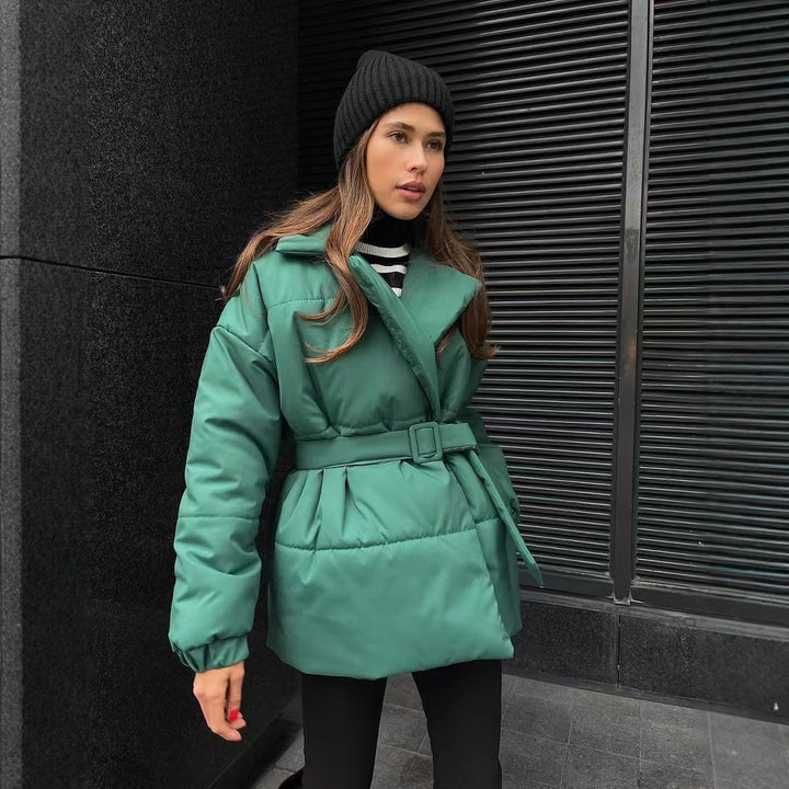 Damer elegant quiltad kappa med justerbart bälte Eva Jonsson-Eva Jonsson