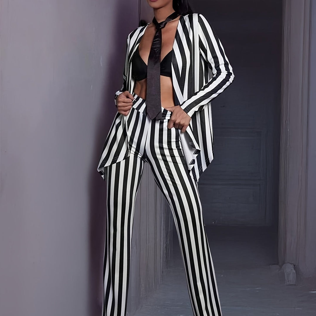 Damer elegant randigt kostymset Mirla-Eva Jonsson