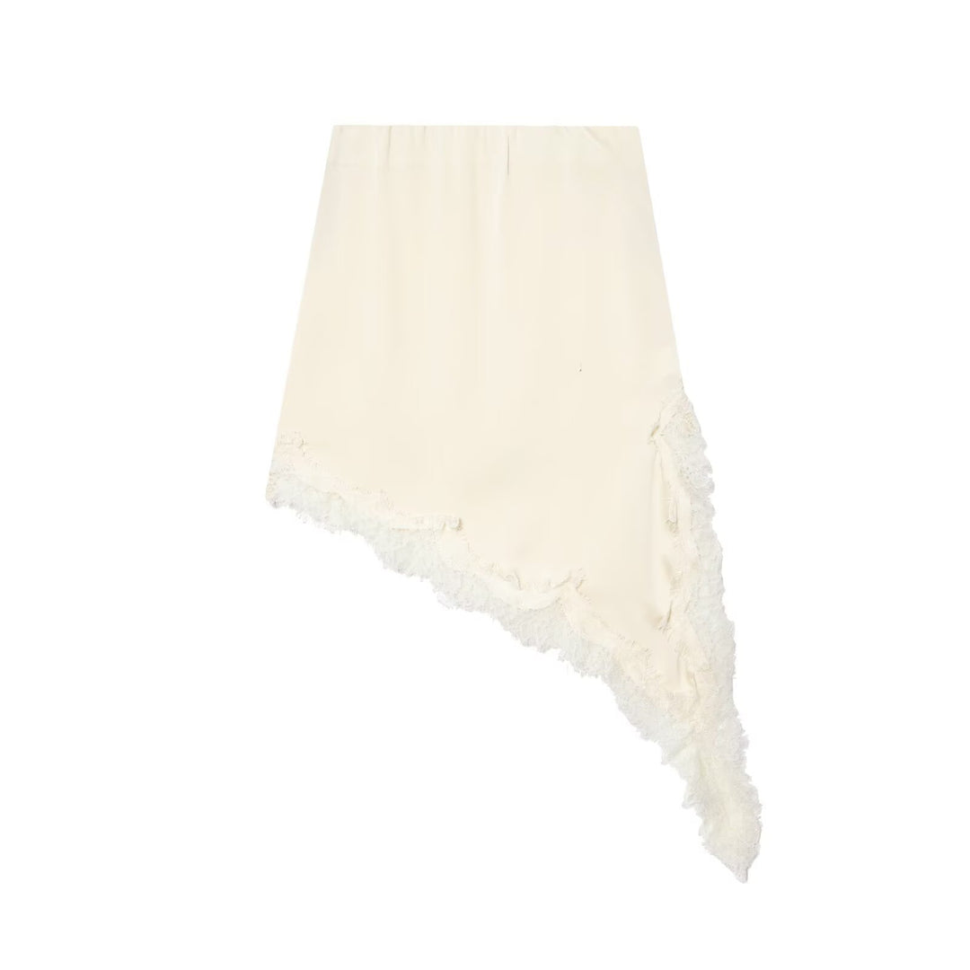 Damer elegant sammet wrap skirt med konstfull spetsdekoration Mirla-Eva Jonsson