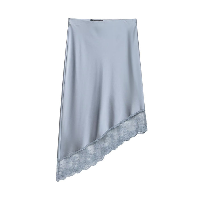 Damer elegant satin kjol med öm spetsdekoration Mirla-Eva Jonsson