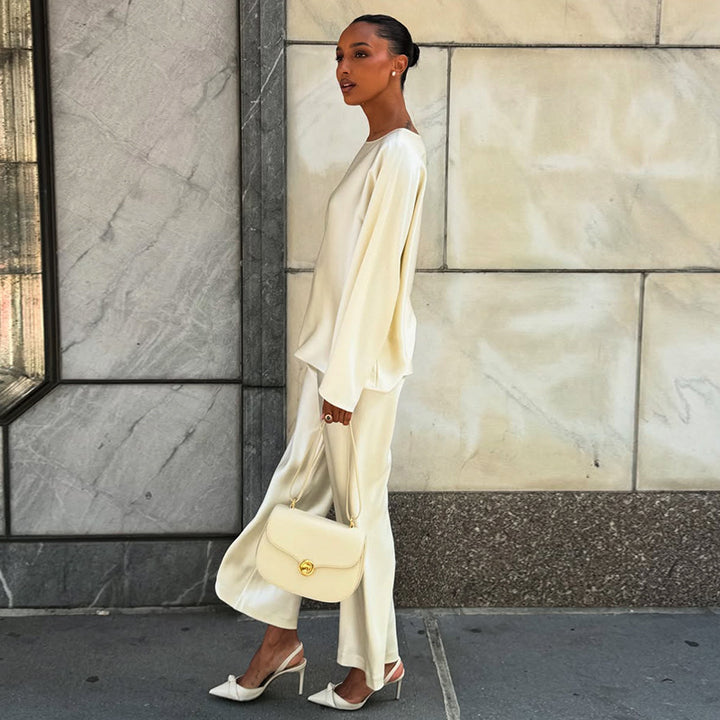 Damer elegant satin loungewear-kombination Mirla-Eva Jonsson