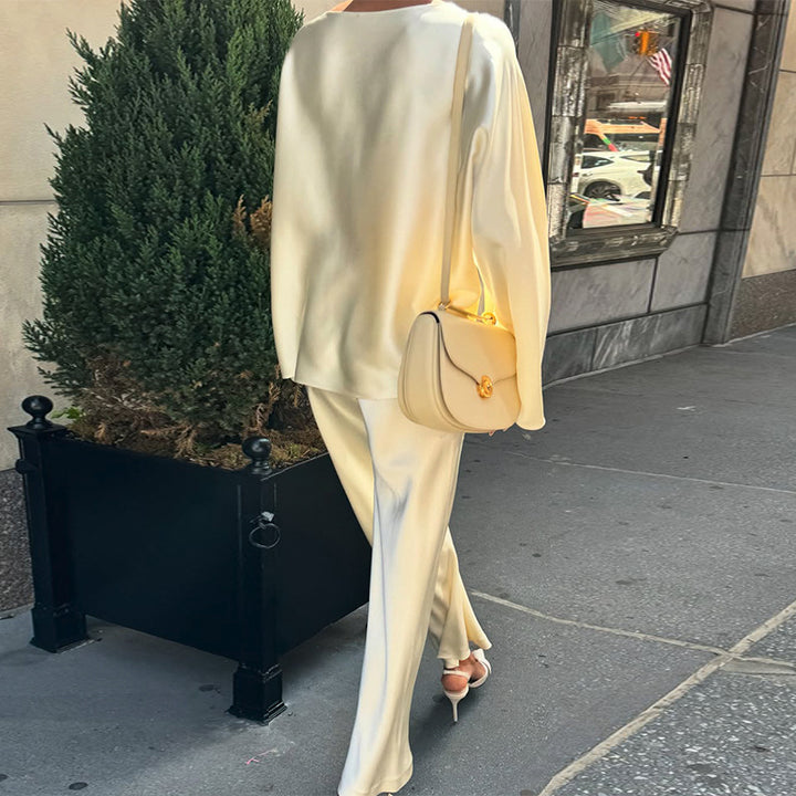 Damer elegant satin loungewear-kombination Mirla-Eva Jonsson