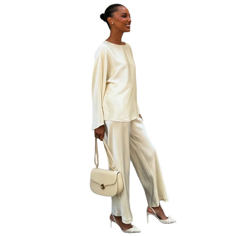 Damer elegant satin loungewear-kombination Mirla-Eva Jonsson