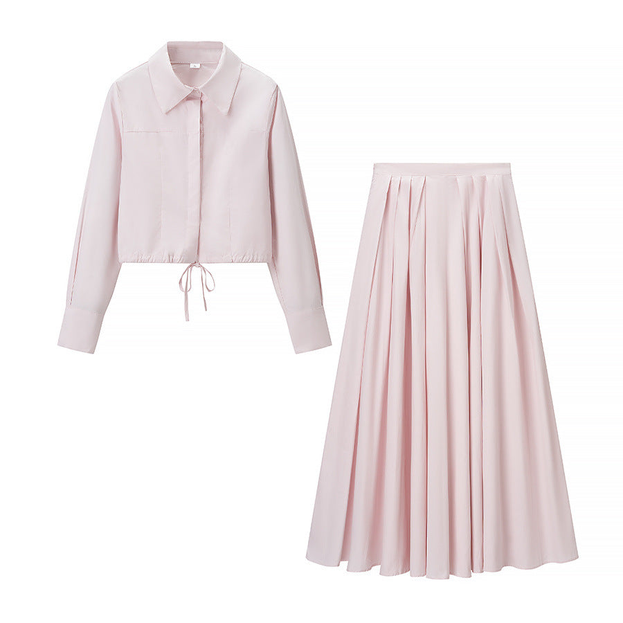 Damer elegant set av croppad blus och maxikjol Mirla-Eva Jonsson