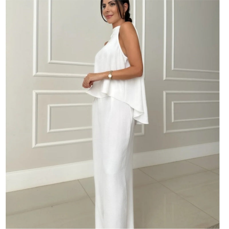 Damer elegant set bestående av avslappnad topp och högmidjade byxor Eva Jonsson-Eva Jonsson