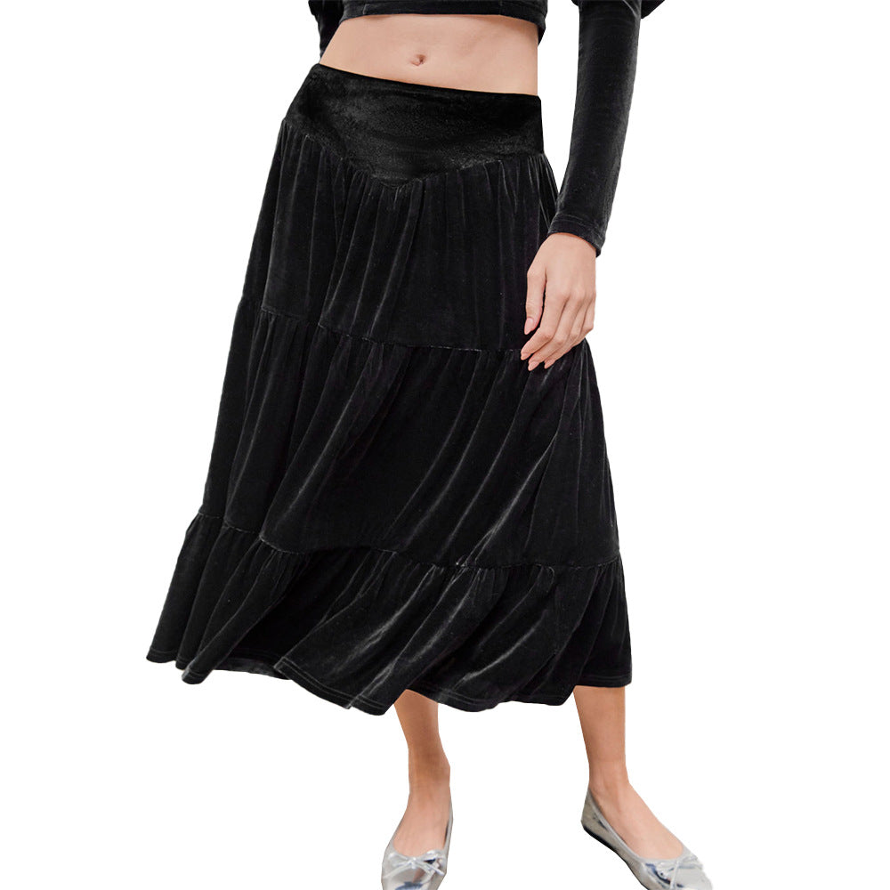 Damer elegant set bestående av volangskjorta och flödande maxikjol Mirla-Eva Jonsson