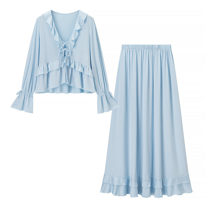 Damer elegant set med flytande topp och lång kjol Mirla-Eva Jonsson