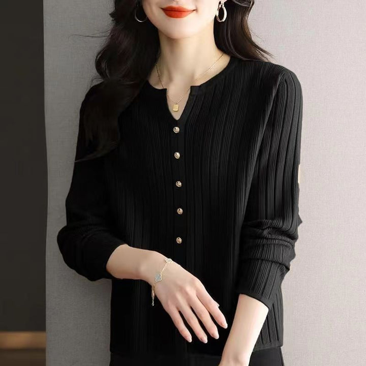Damer elegant skjorta blus med fina veck och knapppdetaljer Mirla-Eva Jonsson