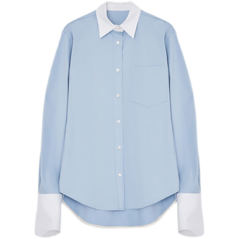 Damer elegant skjortblus med modern skärning och kontrasterande detaljer Mirla-Eva Jonsson