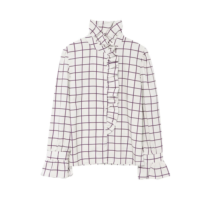 Damer elegant skjortblus med raffinerad veckning Mirla-Eva Jonsson