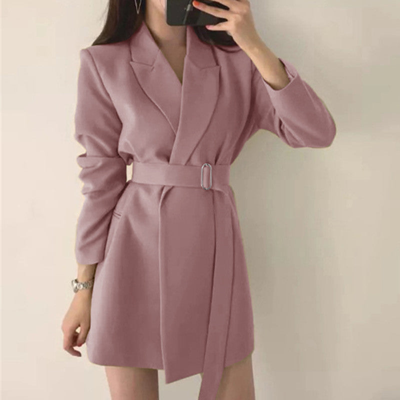 Damer elegant skräddarsydd blazer med bälte Mirla-Eva Jonsson