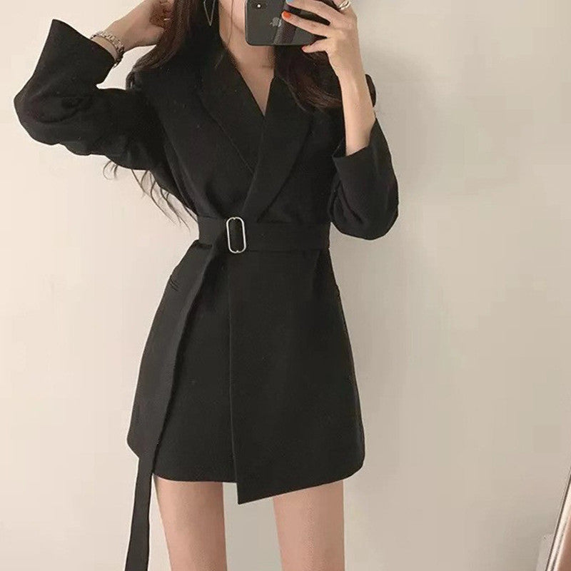 Damer elegant skräddarsydd blazer med bälte Mirla-Eva Jonsson
