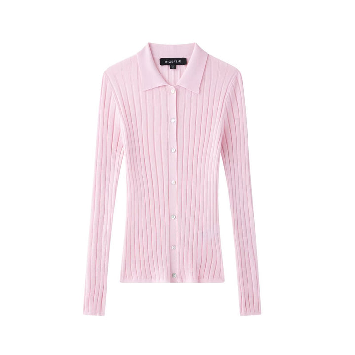 Damer elegant stickad blus med fin ribbstruktur Mirla-Eva Jonsson