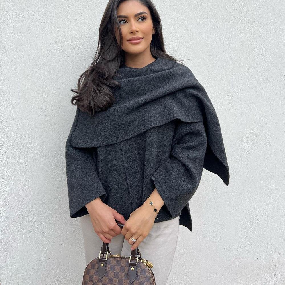 Damer elegant stickad jacka med asymmetrisk skärning och högkvalitativt material Eva Jonsson-Eva Jonsson
