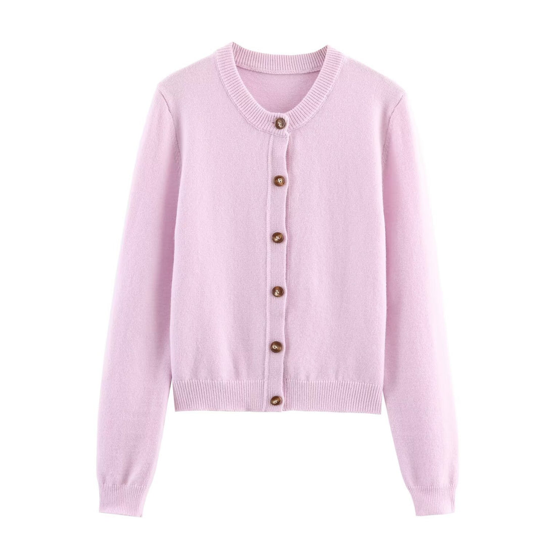 Damer elegant stickad jacka med knappar Mirla-Eva Jonsson