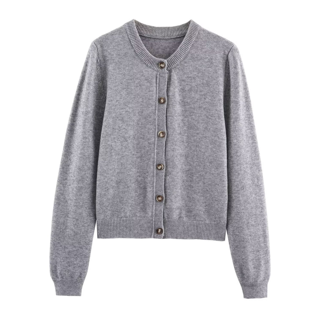 Damer elegant stickad jacka med knappar Mirla-Eva Jonsson