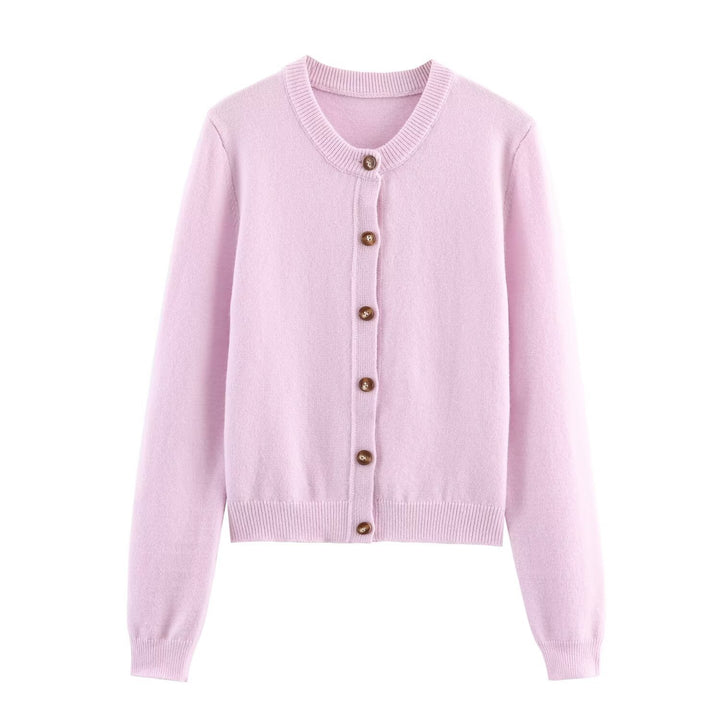 Damer elegant stickad jacka med knappar Mirla-Eva Jonsson