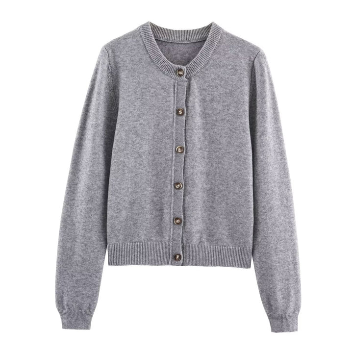 Damer elegant stickad jacka med knappar Mirla-Eva Jonsson