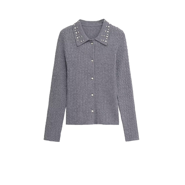 Damer elegant stickad jacka med smyckekrage Mirla-Eva Jonsson