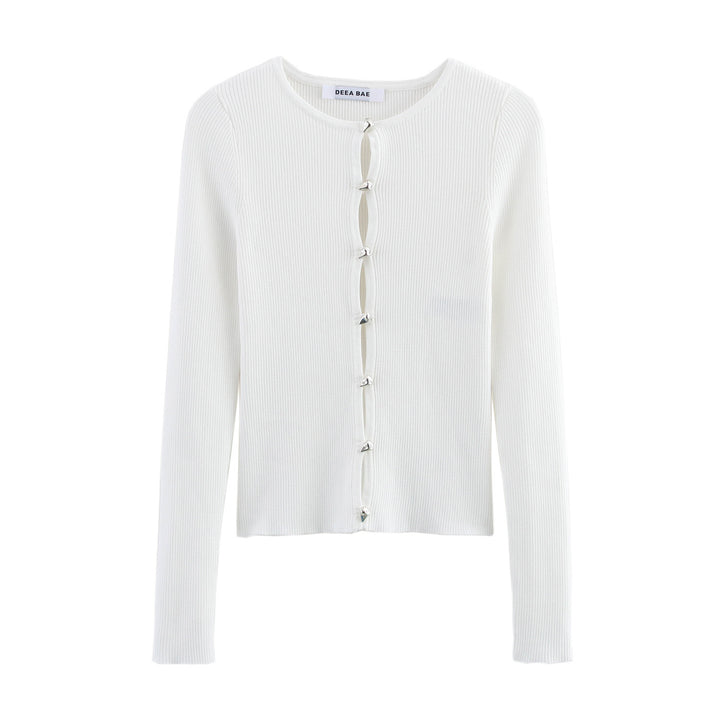 Damer elegant stickad jacka med trendiga knappar detaljer Mirla-Eva Jonsson