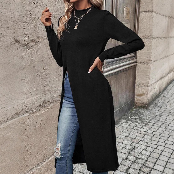 Damer elegant stickad klänning med sidofickor Mirla-Eva Jonsson