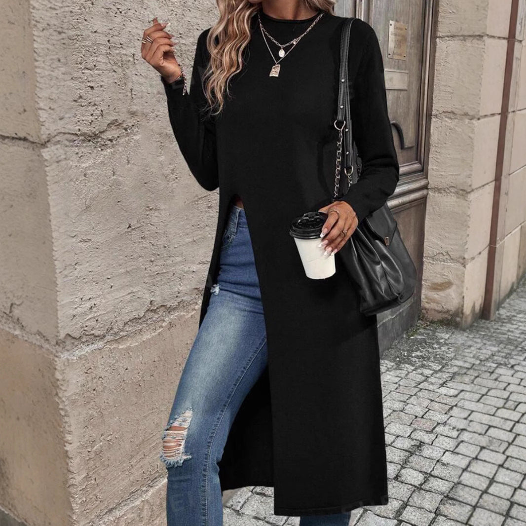 Damer elegant stickad klänning med sidofickor Mirla-Eva Jonsson