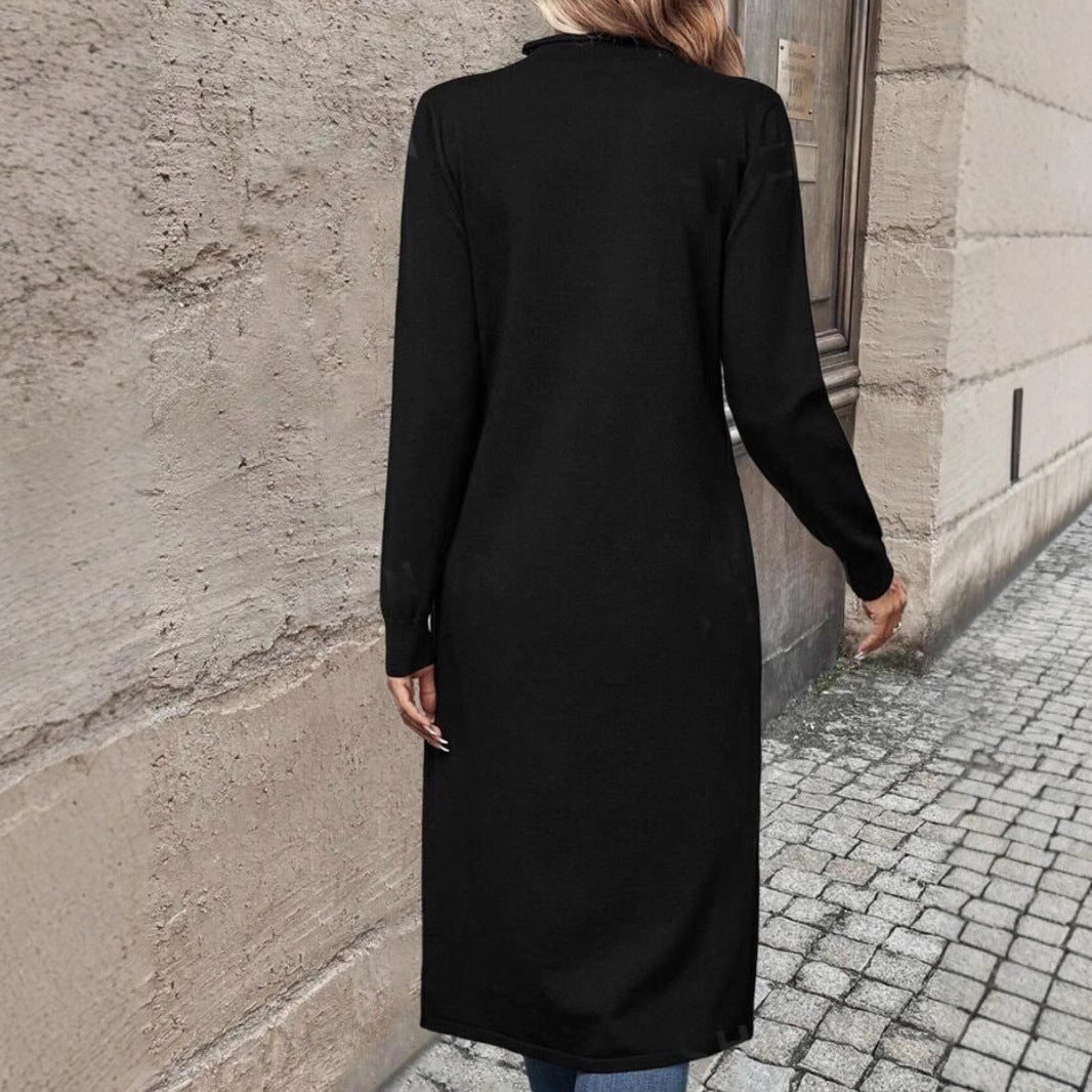 Damer elegant stickad klänning med sidofickor Mirla-Eva Jonsson