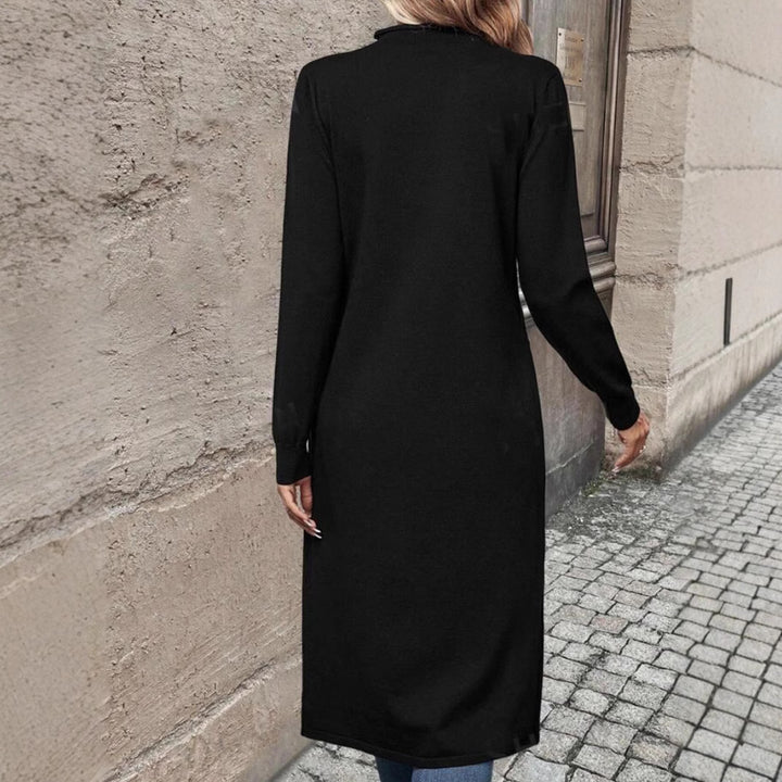Damer elegant stickad klänning med sidofickor Mirla-Eva Jonsson