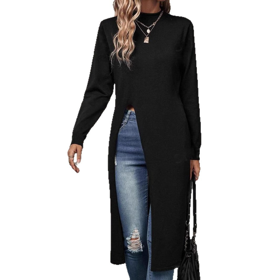 Damer elegant stickad klänning med sidofickor Mirla-Eva Jonsson